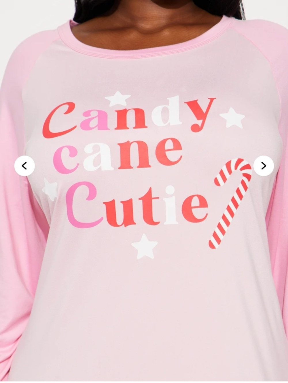 Fashion Nova Candy Cane Cutie PJ Sleep Shirt - Pink 1X (EUC) - Picture 2 of 8
